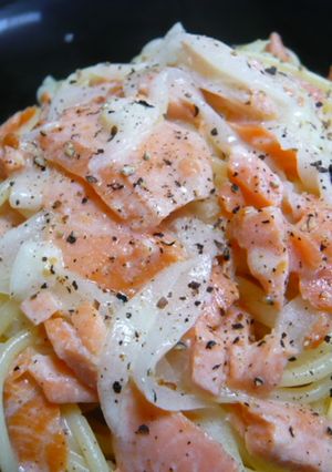 ちゅる☆ サーモンのレモンクリームパスタ-レシピのメイン写真
