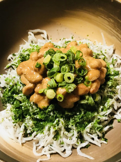 毎日の納豆●納豆とシラス&あおさの前菜-レシピのメイン写真