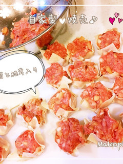 フライパンで簡単♪筍と椎茸入りの焼売♡-レシピのメイン写真
