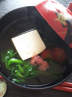 菜の花と豆腐とミニトマトのお吸い物-レシピのメイン写真