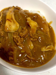 時短!ひき肉と舞茸の和風出汁カレー!-レシピのメイン写真