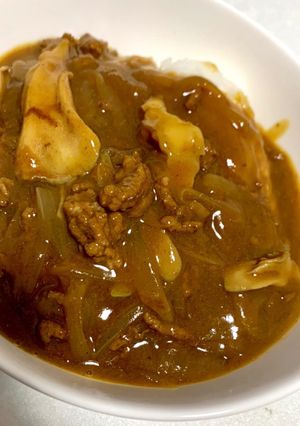 時短！ひき肉と舞茸の和風出汁カレー！-レシピのメイン写真