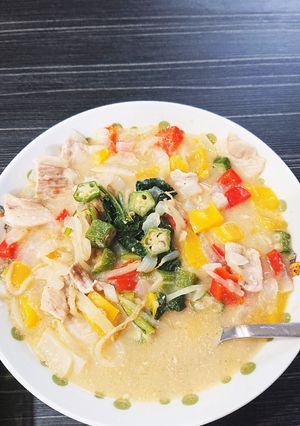 豚もも肉と彩り野菜の豆乳煮込み-レシピのメイン写真