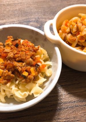 【離乳食】茄子のミートソースパスタ-レシピのメイン写真