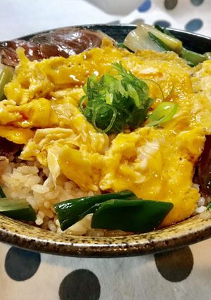 鰹わけぎふわ玉子のノンオイル青じそ漬け丼-レシピのメイン写真
