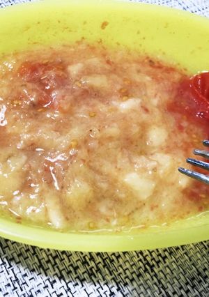 【離乳食中期】レンチンでバナナトマト-レシピのメイン写真
