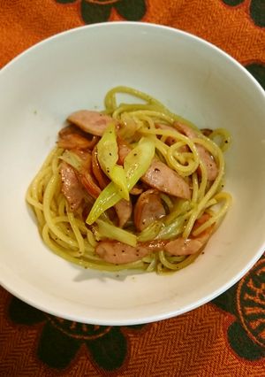 ネギとウィンナーのパスタ-レシピのメイン写真