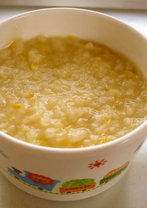 保育園離乳食おやつ④コーンがゆ-レシピのメイン写真