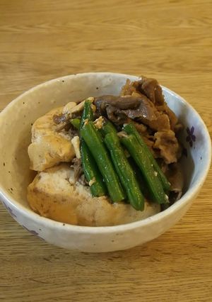 簡単☆牛肉と木綿豆腐の煮物 いんげん入り-レシピのメイン写真
