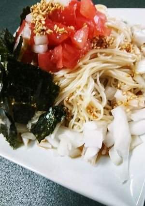 韓国風つゆ香る 新たまトマトそうめん-レシピのメイン写真