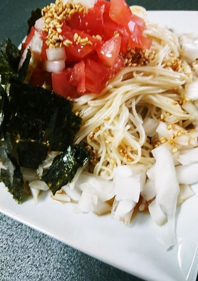 韓国風つゆ香る 新たまトマトそうめん-レシピのメイン写真