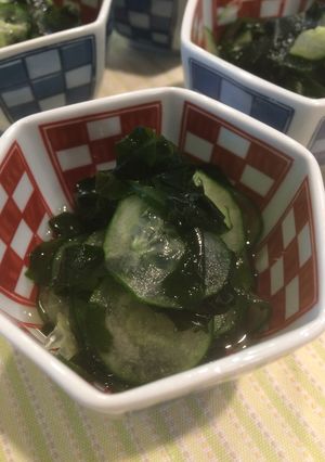 きゅうりとわかめの酢の物♪簡単三杯酢-レシピのメイン写真