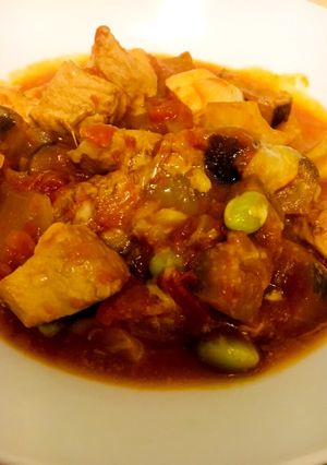 鶏むね肉と野菜のトマト煮込み-レシピのメイン写真