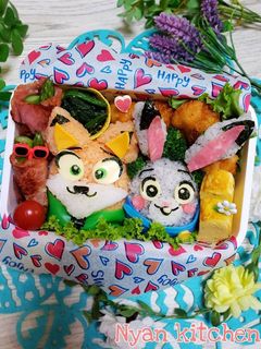 ズートピア『ニック&ジュディ』弁当♡-レシピのメイン写真