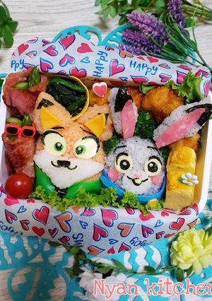 ズートピア『ニック&ジュディ』弁当♡-レシピのメイン写真