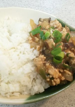 茄子と鶏挽き肉のあんかけ丼-レシピのメイン写真