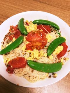 腸まで届くトマ玉そうめん チャンプルー-レシピのメイン写真