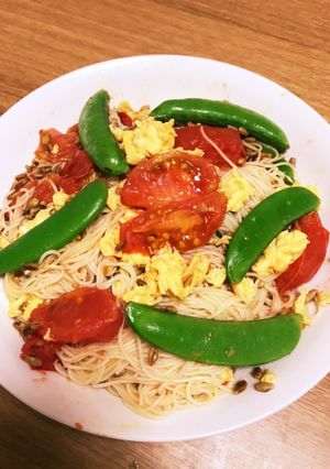 腸まで届くトマ玉そうめん チャンプルー-レシピのメイン写真