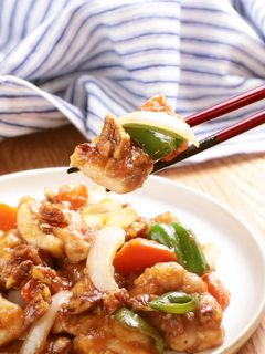 鶏もも肉とピーカンナッツの甘酢煮-レシピのメイン写真