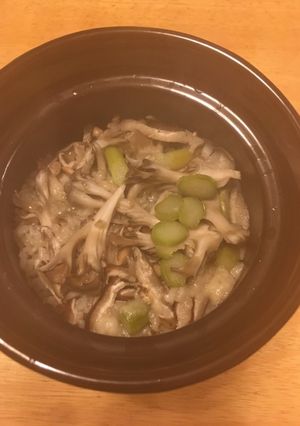 舞茸とアスパラ天ぷらの炊き込みご飯-レシピのメイン写真