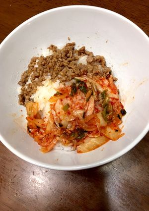 楽うま キムチそぼろ丼-レシピのメイン写真