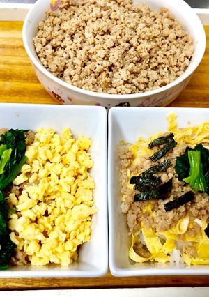 基本の鶏そぼろ☆そぼろ丼☆二色丼☆弁当等-レシピのメイン写真
