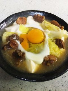 簡単節約♪焼き鳥缶とキャベツと豆腐の煮物-レシピのメイン写真