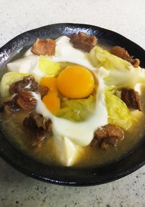 簡単節約♪焼き鳥缶とキャベツと豆腐の煮物-レシピのメイン写真