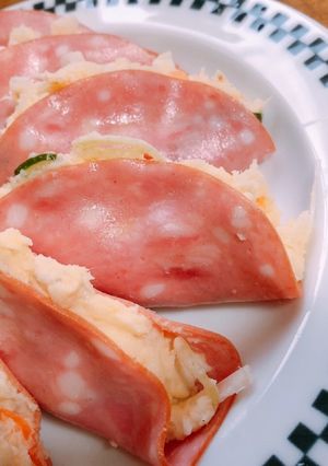 ポテトサラダのビアソーハム巻き-レシピのメイン写真