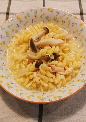 電鍋で簡単！ベーコンとシメジのパスタ-レシピのメイン写真