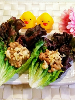 納豆のレタス巻き♪-レシピのメイン写真