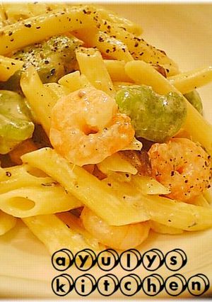 *海老とそら豆のブルーチーズペンネ*-レシピのメイン写真