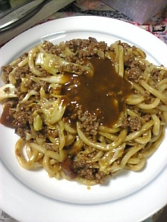 ミンチカレー焼きうどん(*^0^*)♪!-レシピのメイン写真