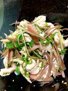 薬味たっぷりささみの梅肉和え-レシピのメイン写真