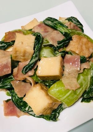 チンゲン菜ベーコン厚揚げのオイマヨソテー-レシピのメイン写真