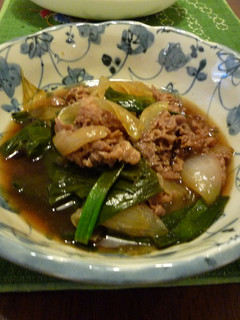 葉つき玉ねぎと牛肉の煮物-レシピのメイン写真