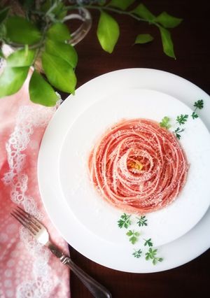 レモンのパスタ、薔薇の盛り付け-レシピのメイン写真