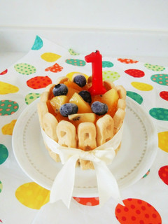 ヨーグルトと食パンで☆1歳の誕生日ケーキ-レシピのメイン写真
