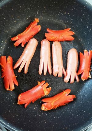 簡単切って焼くカニさんタコさんウインナー-レシピのメイン写真