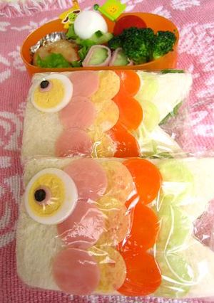 キャラ弁♪鯉のぼりサンドイッチ♪-レシピのメイン写真