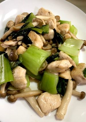 ダイエット飯 鶏胸青梗菜カットしめじ炒め-レシピのメイン写真