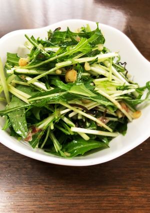 さっぱり♡やみつき水菜のたぬきサラダ-レシピのメイン写真