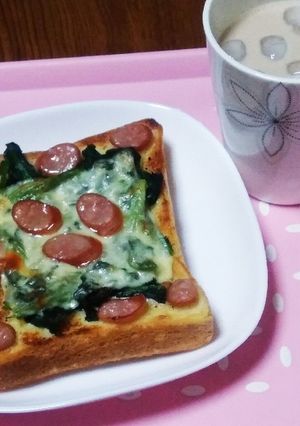 ほうれん草＆ウインナーのトースト-レシピのメイン写真