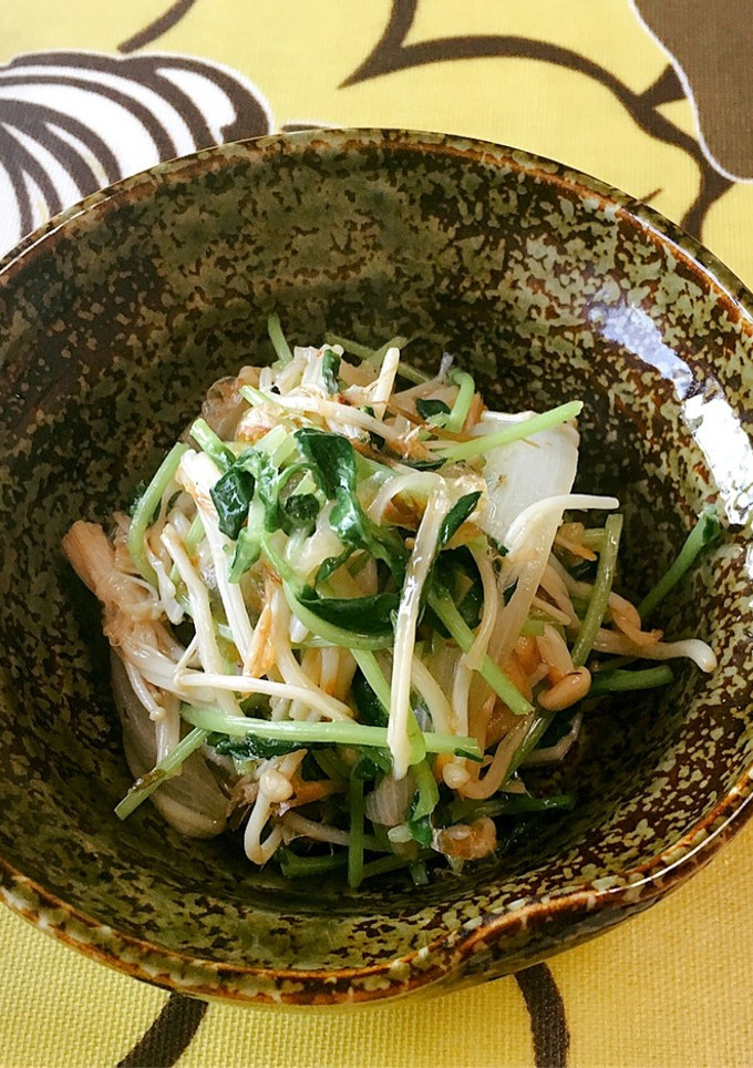 豆苗えのきのうま塩おかか炒め♪ラク旨☆-レシピのメイン写真