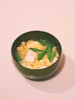 白だしで!絹さや・豆腐・卵のお吸い物♥️-レシピのメイン写真