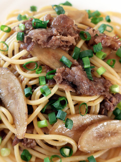 美味で簡単!ごぼうと牛肉の甘辛パスタ-レシピのメイン写真
