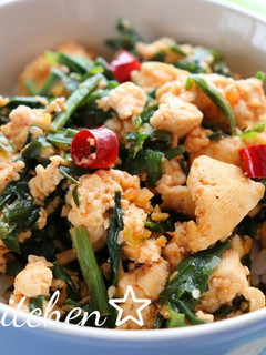 15分で作れる♪ニラ豆腐丼-レシピのメイン写真