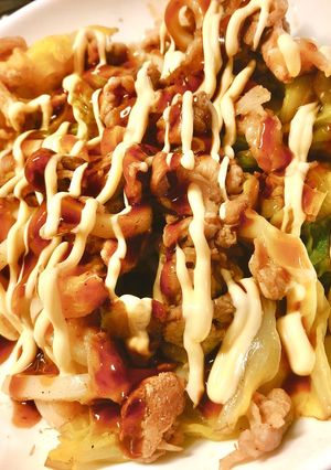 簡単自炊!お好み焼きうどん-レシピのメイン写真