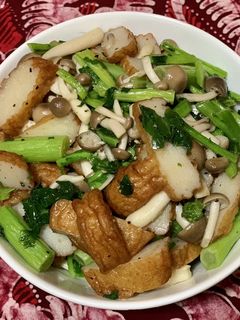 かき菜とさつま揚げの香味ペースト炒め-レシピのメイン写真