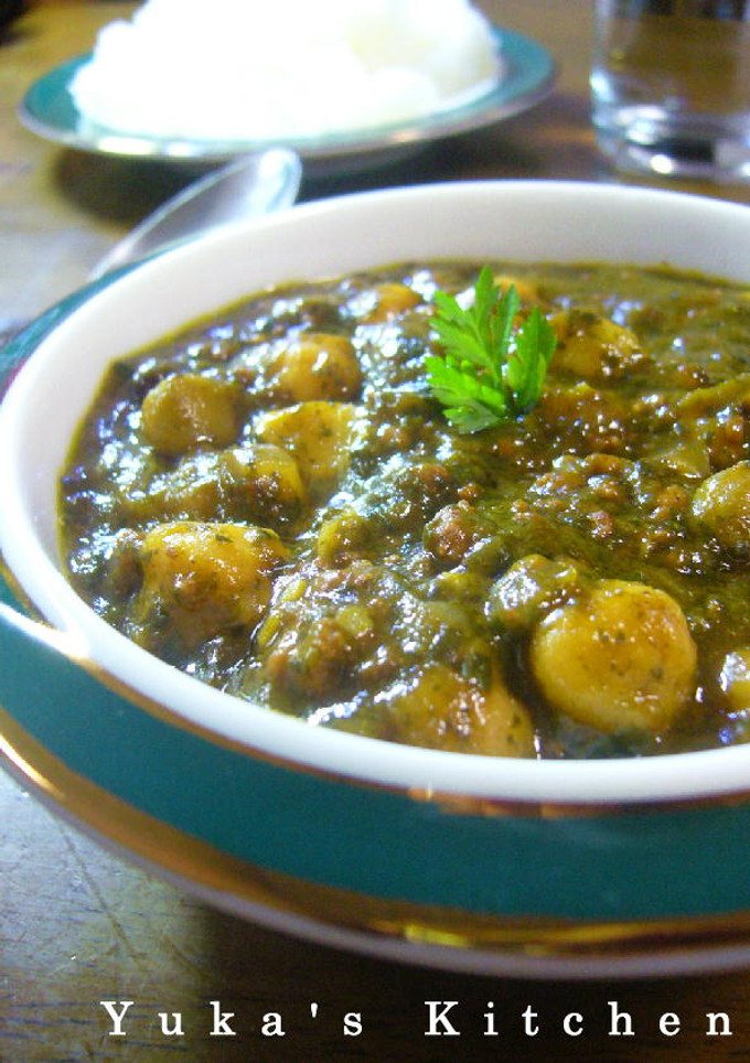 ひき肉とほうれん草とひよこ豆のカレー-レシピのメイン写真